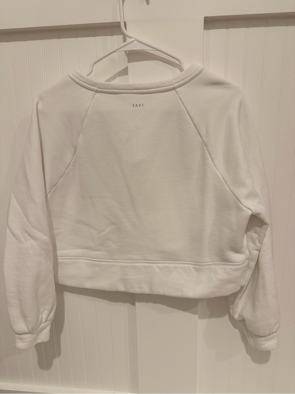 TAVI Women’s White V-Notch Pullover Sweatshirt - Picture 7 of 10